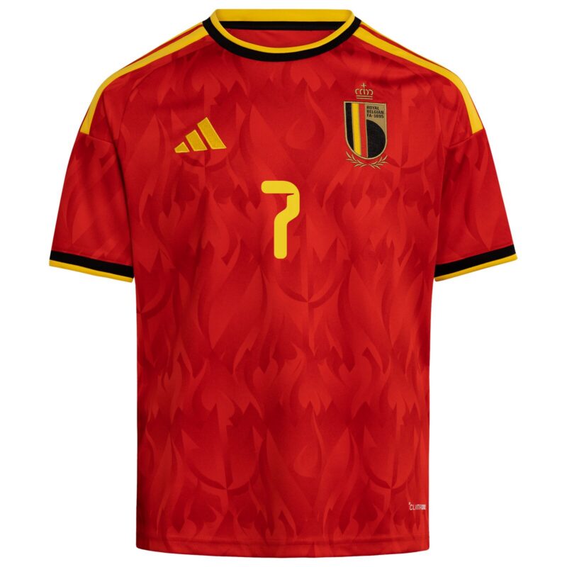 A2B image: belgium-adidas-home-shirt-2026-kids-with-de-bruyne-7-printing Belgium adidas Home Shirt 2026 - Kids with De Bruyne 7 printing