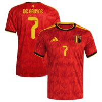 Belgium adidas Home Shirt 2026 with De Bruyne 7 printing