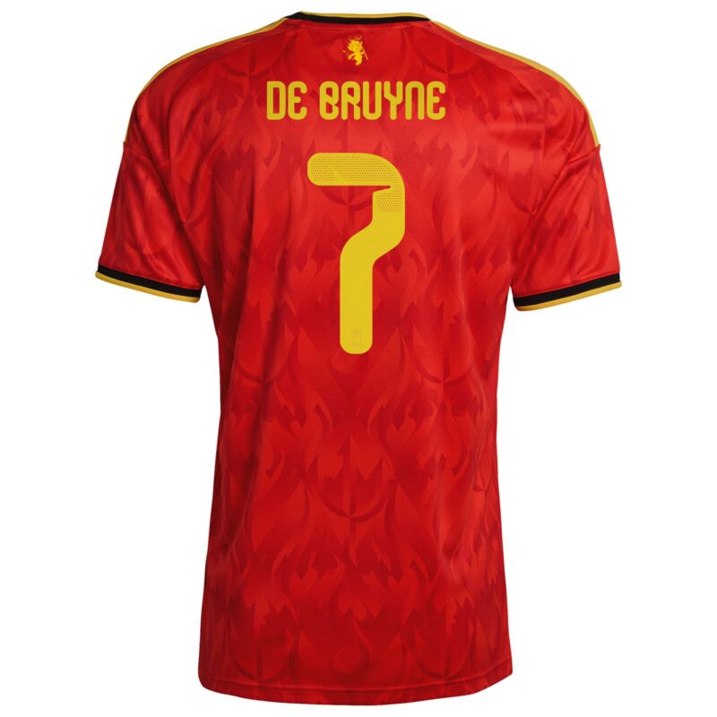Belgium adidas Home Shirt 2026 with De Bruyne 7 printing