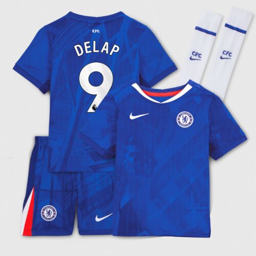 Chelsea Nike Home Stadium Kit 2025-26 - Little Kids with Delap 9 printing