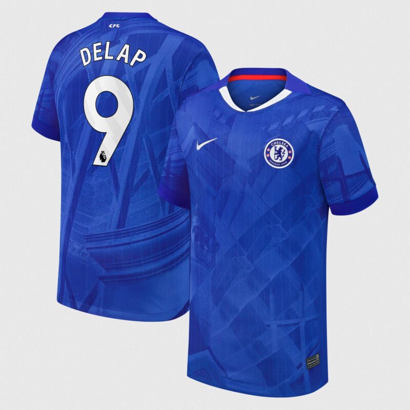 A2B image: chelsea-nike-home-stadium-shirt-2025-26-kids-with-delap-9-printing Chelsea Nike Home Stadium Shirt 2025-26 - Kids with Delap 9 printing