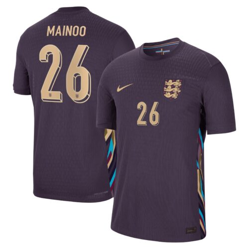 England Nike Dri Fit Adv Away Match Shirt 2024 - Kids with Mainoo 26 printing