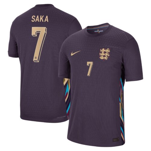 England Nike Dri Fit Adv Away Match Shirt 2024 - Kids with Saka 7 printing