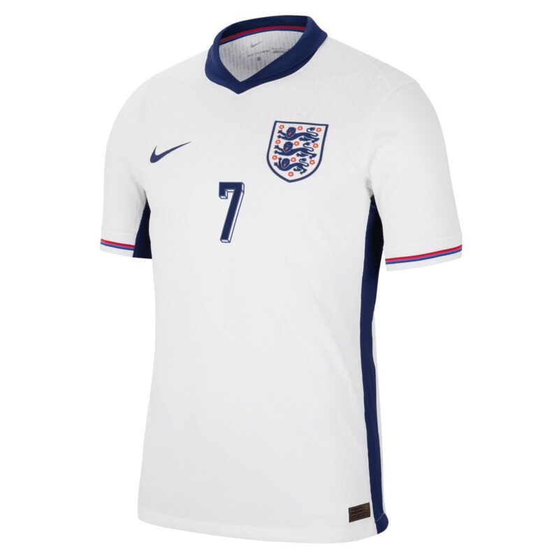England Nike Dri Fit Adv Home Match Shirt 2025 with Saka 7 printing