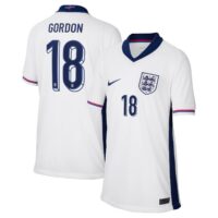 England Nike Home Stadium Shirt 2024 - Kids with Gordon 18 printing
