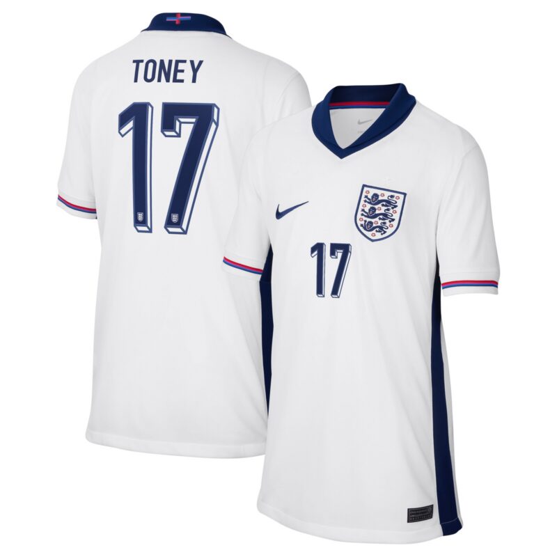 A2B image: england-nike-home-stadium-shirt-2024-kids-with-toney-17-printing England Nike Home Stadium Shirt 2024 - Kids with Toney 17 printing