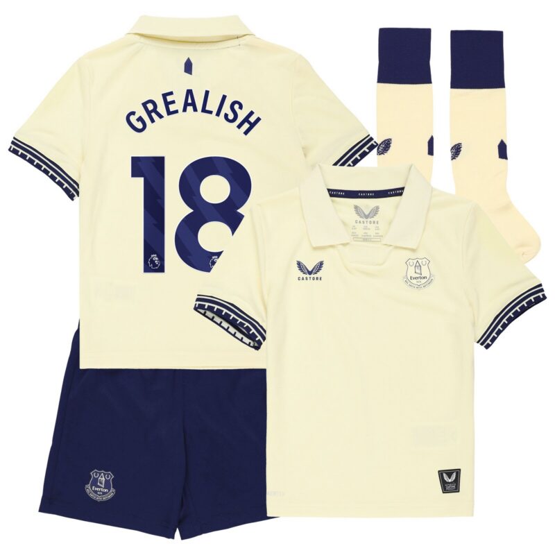 Everton Castore Away Infant Kit 2025-26 with Grealish 18 printing