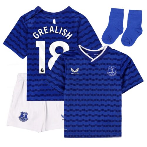 Everton Castore Home Baby Kit 2025-26 with Grealish 18 printing