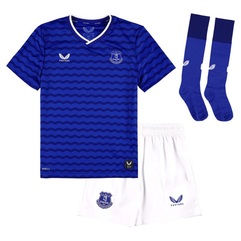 Everton Castore Home Infant Kit 2025-26 with Grealish 18 printing