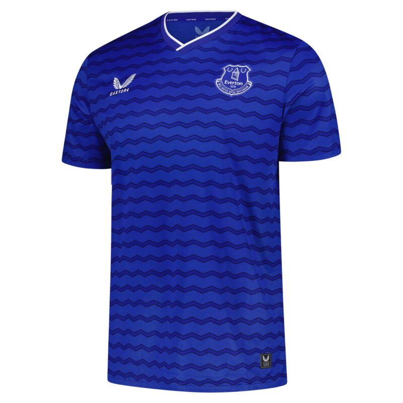 Everton Castore Home Replica Shirt 2025-26 - Unsponsored with Ndiaye 10 printing