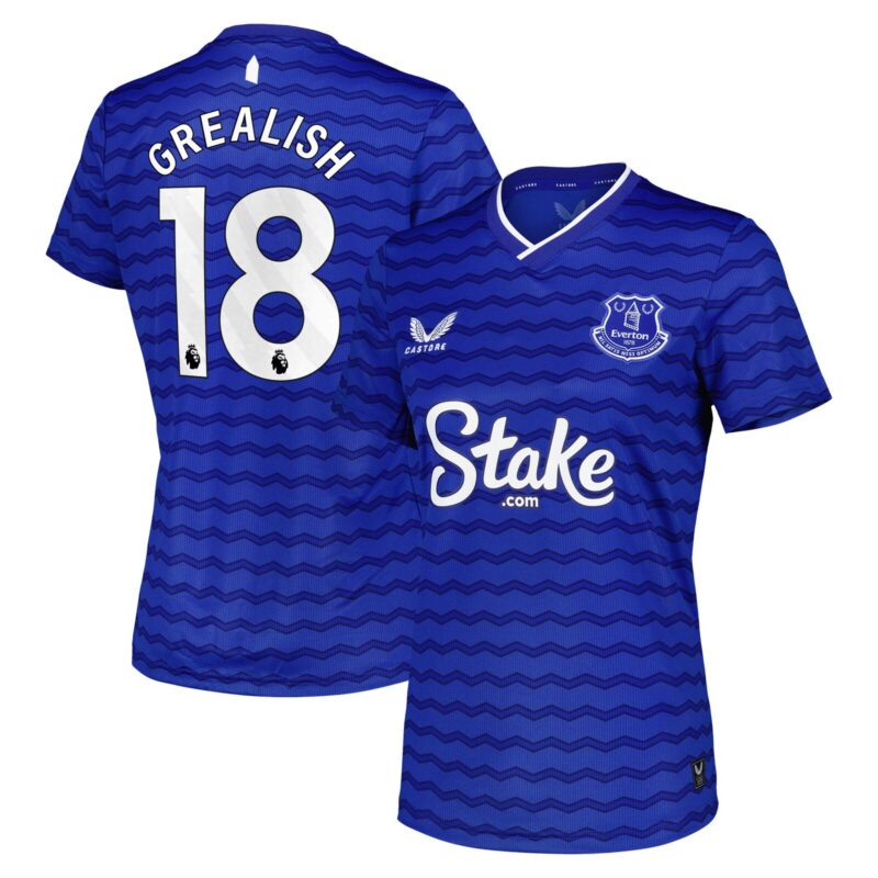 Everton Castore Home Replica Shirt 2025-26 - Womens with Grealish 18 printing