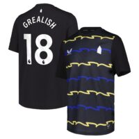 Everton Castore Third Replica Shirt 2025-26 - Kids with Grealish 18 printing