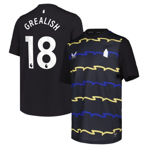 Everton Castore Third Replica Shirt 2025-26 - Kids with Grealish 18 printing