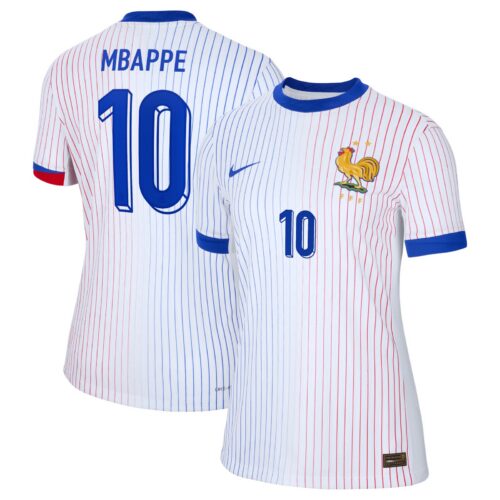 A2B image: france-nike-dri-fit-adv-away-match-shirt-2024-womens-with-mbappe-10-printing France Nike Dri-FIT ADV Away Match Shirt 2024 - Womens with Mbappe 10 printing