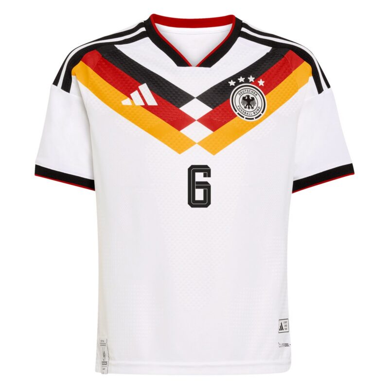 A2B image: germany-national-team-adidas-home-authentic-shirt-2026-kids-with-kimmich-6-printing Germany National Team adidas Home Authentic Shirt 2026 - Kids with Kimmich 6 printing