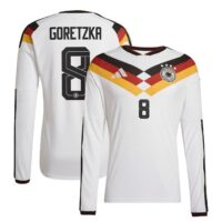 Germany National Team adidas Home Authentic Shirt 2026 - Long Sleeve with Goretzka 8 printing