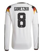 Germany National Team adidas Home Authentic Shirt 2026 - Long Sleeve with Goretzka 8 printing