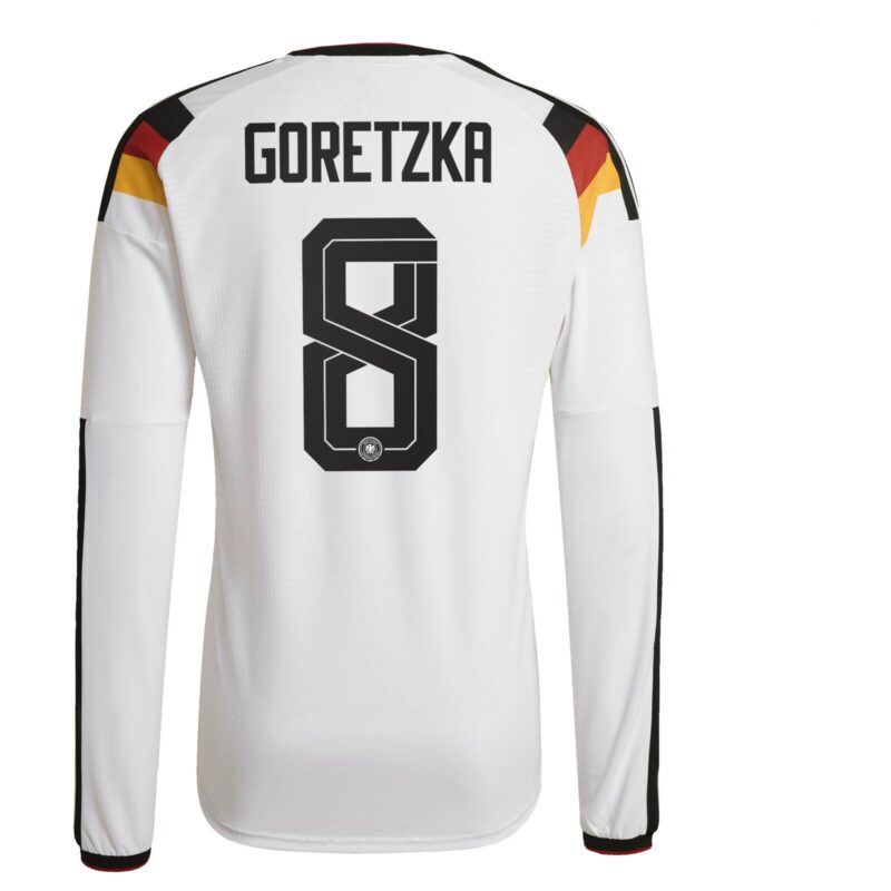 Germany National Team adidas Home Authentic Shirt 2026 - Long Sleeve with Goretzka 8 printing