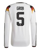 Germany National Team adidas Home Authentic Shirt 2026 - Long Sleeve with Groß 5 printing