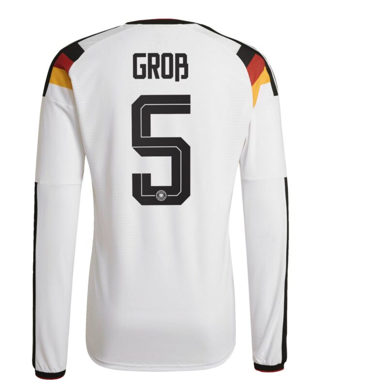 Germany National Team adidas Home Authentic Shirt 2026 - Long Sleeve with Groß 5 printing