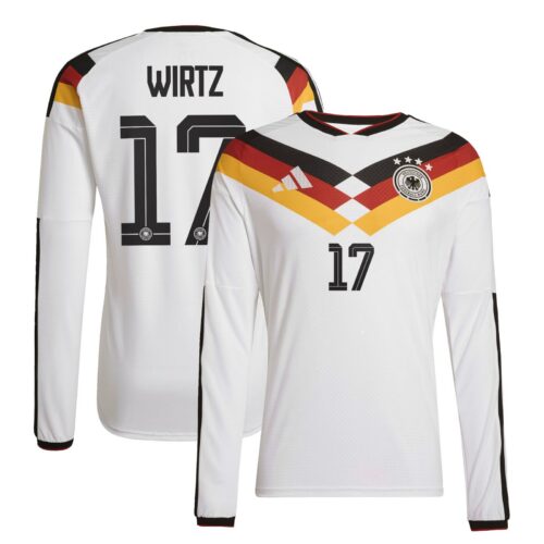 Germany National Team adidas Home Authentic Shirt 2026 - Long Sleeve with Wirtz 17 printing