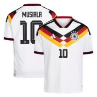 A2B image: germany-national-team-adidas-home-shirt-2026-kids-with-musiala-10-printing Germany National Team adidas Home Shirt 2026 - Kids with Musiala 10 printing