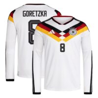 Germany National Team adidas Home Shirt 2026 - Long Sleeve with Goretzka 8 printing