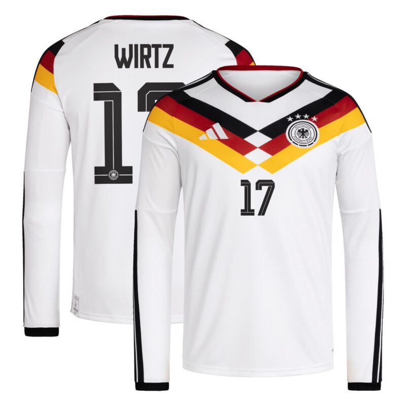 Germany National Team adidas Home Shirt 2026 - Long Sleeve with Wirtz 17 printing