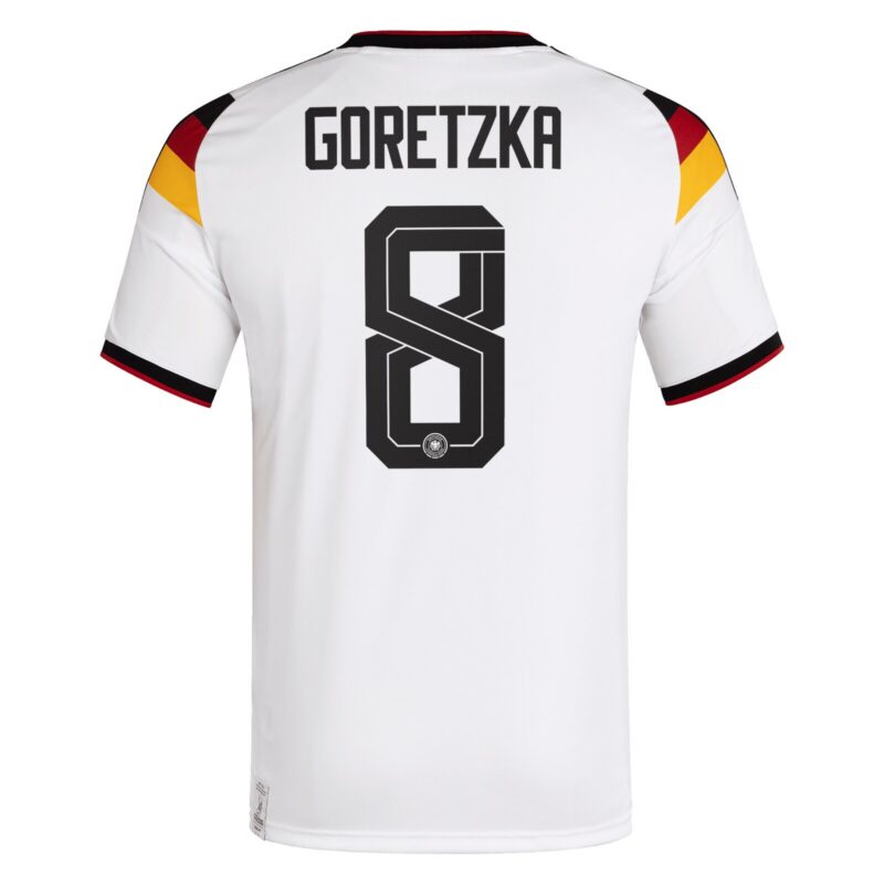 Germany National Team adidas Home Shirt 2026 with Goretzka 8 printing