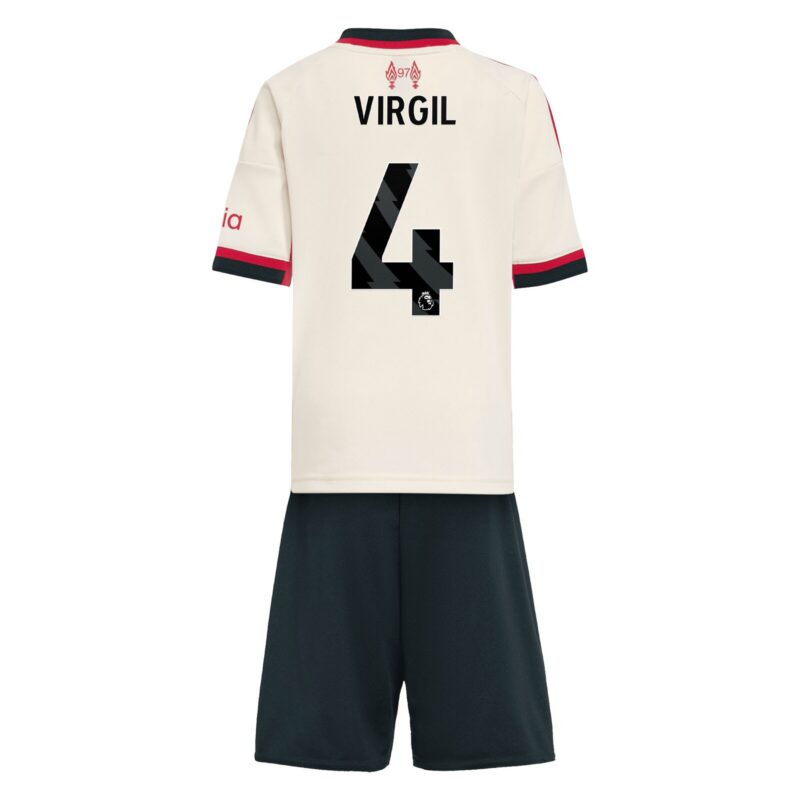 Liverpool adidas Away Minikit 2025-26 with Virgil 4 printing
