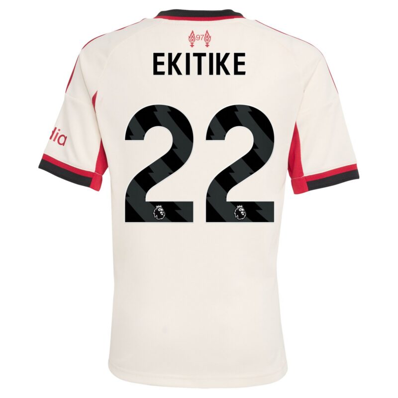 A2B image: liverpool-adidas-away-shirt-2025-26-kids-with-ekitike-22-printing Liverpool adidas Away Shirt 2025-26 - Kids with Ekitike 22 printing