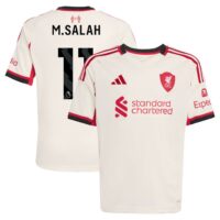 Liverpool adidas Away Shirt 2025-26 - Kids with M.Salah 11 printing