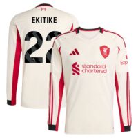 A2B image: liverpool-adidas-away-shirt-2025-26-long-sleeve-with-ekitike-22-printing Liverpool adidas Away Shirt 2025-26 - Long Sleeve with Ekitike 22 printing