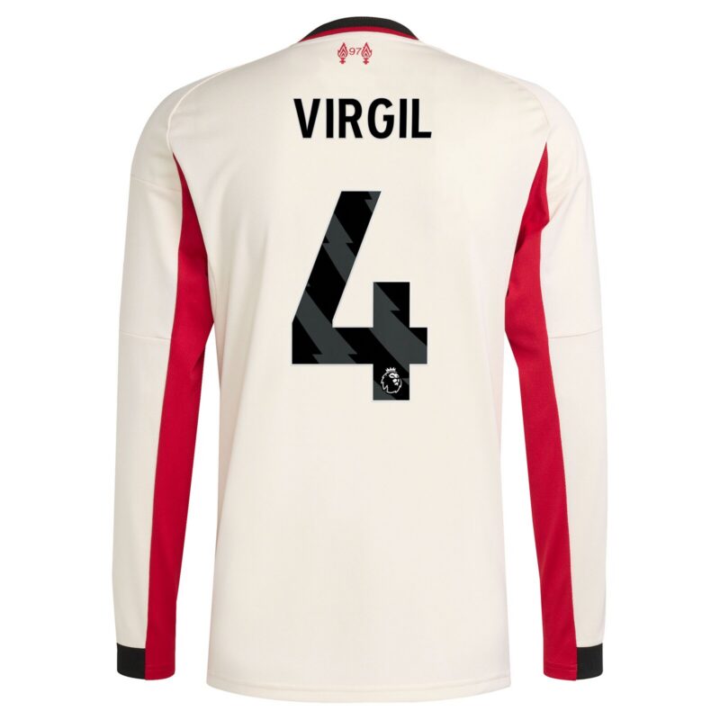 Liverpool adidas Away Shirt 2025-26 - Long Sleeve with Virgil 4 printing