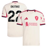 Liverpool adidas Away Shirt 2025-26 with Ekitike 22 printing