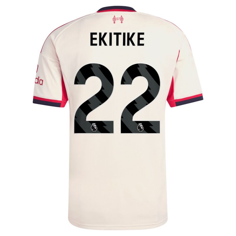 Liverpool adidas Away Shirt 2025-26 with Ekitike 22 printing
