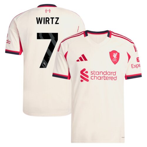 Liverpool adidas Away Shirt 2025-26 with Wirtz 7 printing