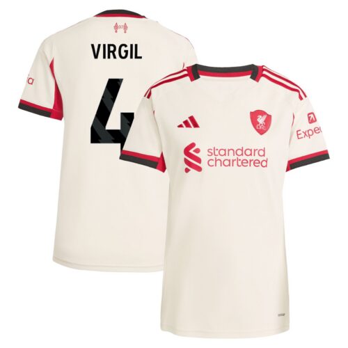 Liverpool adidas Away Shirt 2025-26 - Womens with Virgil 4 printing
