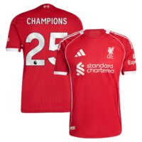 Liverpool adidas Home Authentic Shirt 2025-26 with Champions 25 printing