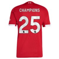 Liverpool adidas Home Authentic Shirt 2025-26 with Champions 25 printing
