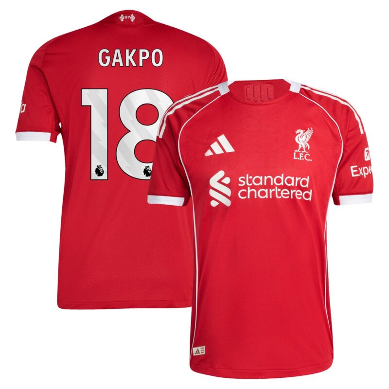 A2B image: liverpool-adidas-home-authentic-shirt-2025-26-with-gakpo-18-printing Liverpool adidas Home Authentic Shirt 2025-26 with Gakpo 18 printing