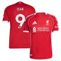 A2B image: liverpool-adidas-home-authentic-shirt-2025-26-with-isak-9-printing Liverpool adidas Home Authentic Shirt 2025-26 with Isak 9 printing
