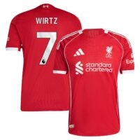 A2B image: liverpool-adidas-home-authentic-shirt-2025-26-with-wirtz-7-printing Liverpool adidas Home Authentic Shirt 2025-26 with Wirtz 7 printing