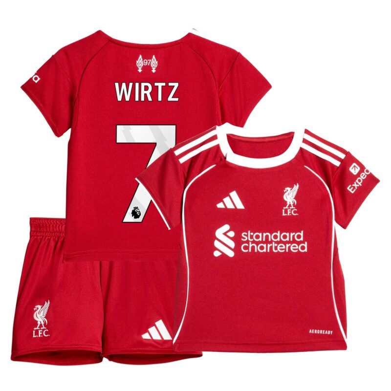 A2B image: liverpool-adidas-home-babykit-2025-26-with-wirtz-7-printing Liverpool adidas Home Babykit 2025-26 with Wirtz 7 printing