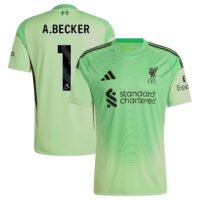 Liverpool adidas Home Goalkeeper Shirt 2025-26 - Kids with A.Becker 1 printing