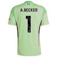 A2B image: liverpool-adidas-home-goalkeeper-shirt-2025-26-with-a-becker-1-printing Liverpool adidas Home Goalkeeper Shirt 2025-26 with A.Becker 1 printing