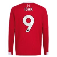 Liverpool adidas Home Shirt 2025-26 - Kids - Long sleeve with Isak 9 printing