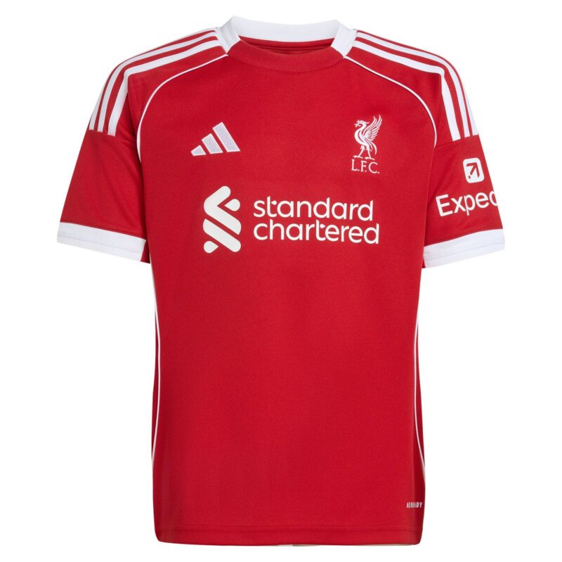 A2B image: liverpool-adidas-home-shirt-2025-26-kids-with-isak-9-printing Liverpool adidas Home Shirt 2025-26 - Kids with Isak 9 printing