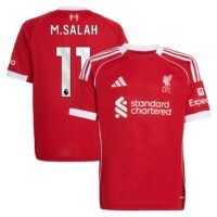 A2B image: liverpool-adidas-home-shirt-2025-26-kids-with-m-salah-11-printing Liverpool adidas Home Shirt 2025-26 - Kids with M.Salah 11 printing