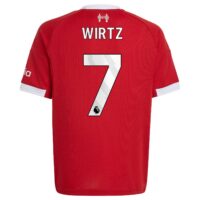 A2B image: liverpool-adidas-home-shirt-2025-26-kids-with-wirtz-7-printing Liverpool adidas Home Shirt 2025-26 - Kids with Wirtz 7 printing